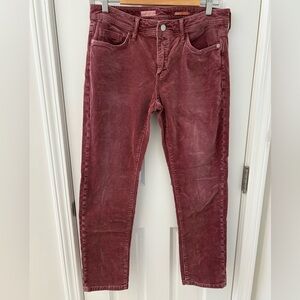 Pilcro Slim Boyfriend Crop Corduroy Pants‎ in Mauve Size 28